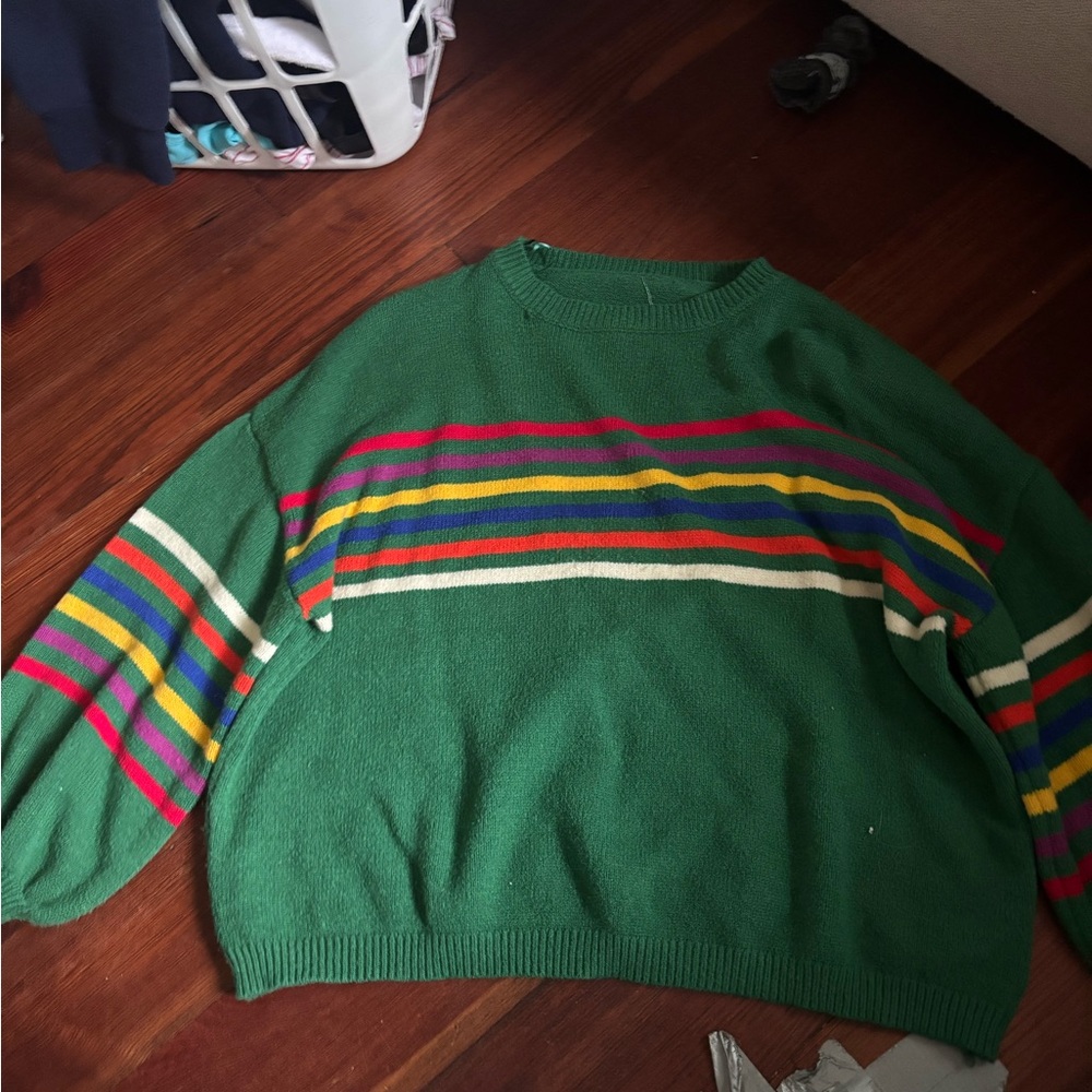 Green Striped Woman’s Sweater